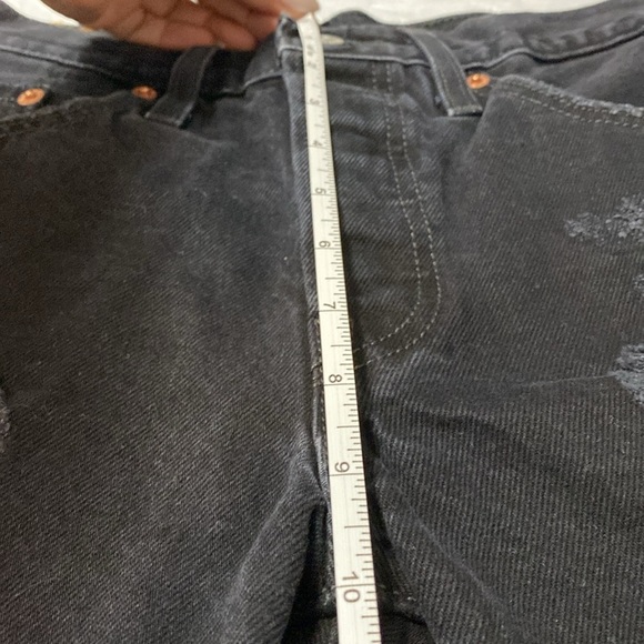 Levis | 501 Black Distressed Denim Shorts - W25 - High Rise - Picture 11 of 11